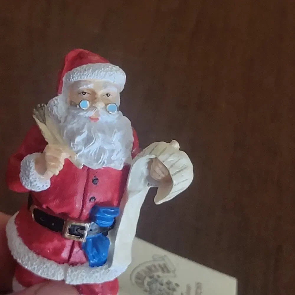 Vtg 1997 Shaker Hearth Santa Claus with List Christmas Cookie Press Clay Figure